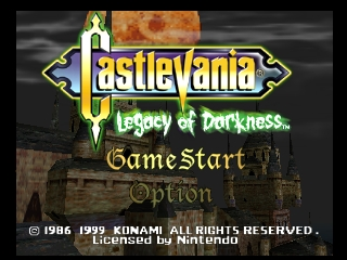 Castlevania - Legacy of Darkness (USA) Title Screen
